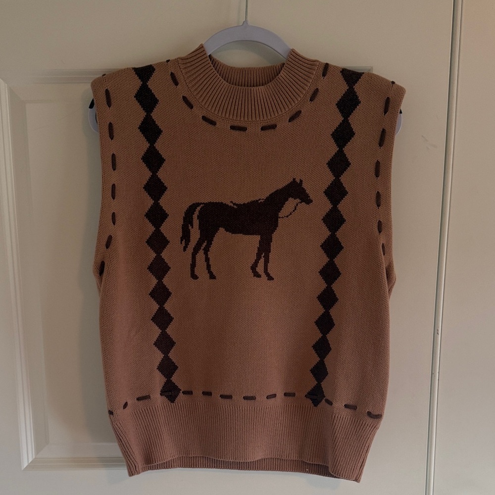 NWT THML Horse Knit Top | Equestrian Western Chic - Picture 2 of 6